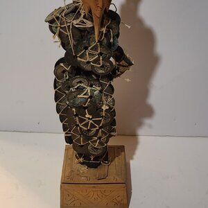 Vintage Bali Coin Doll , Folk Art with Chineese Coins